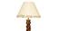 Landis Beige Cotton Shade Table Lamp with Solid Wood Base (Coffee) by Urban Ladder - Design 1 Side View - 821346