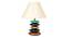 Cleveland Beige Cotton Shade Table Lamp with Solid Wood Base (Multicolor) by Urban Ladder - Front View Design 1 - 821368