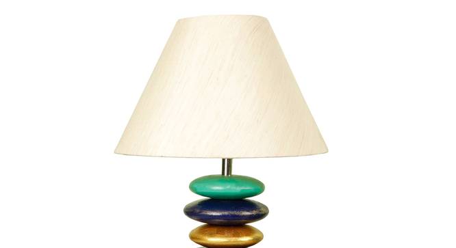Cleveland Beige Cotton Shade Table Lamp with Solid Wood Base (Multicolor) by Urban Ladder - Design 1 Side View - 821378