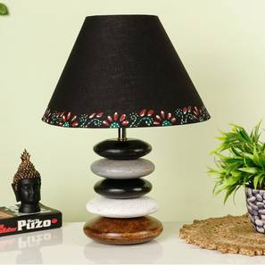 Waverley Black Cotton Shade Table Lamp with Solid Wood Base-image-33
