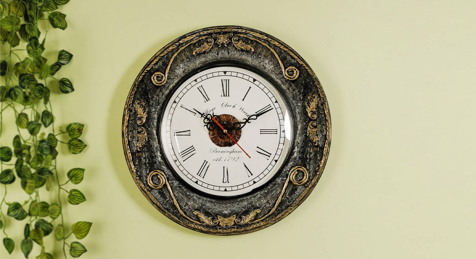 Copper Black Wood Abstract Analog Wall Clock Urban Ladder