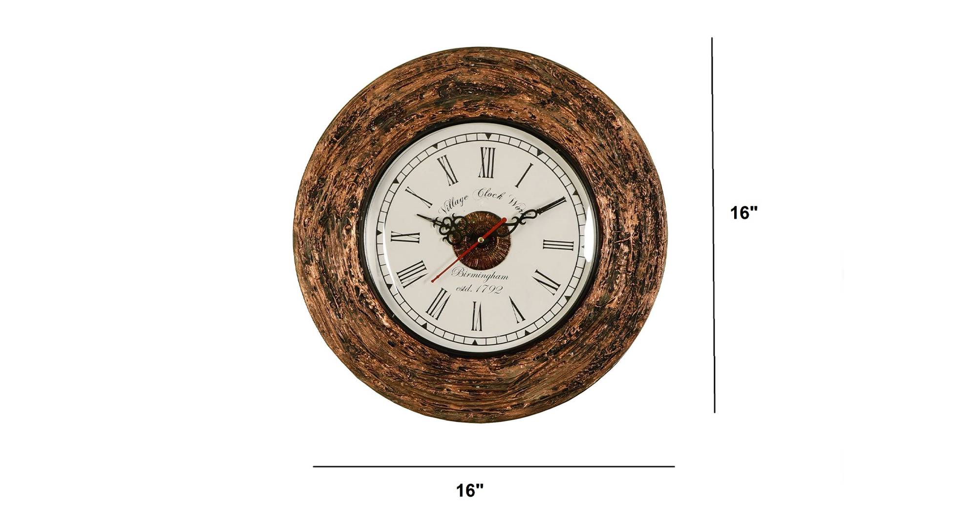 Copper Black Wood Abstract Analog Wall Clock Urban Ladder