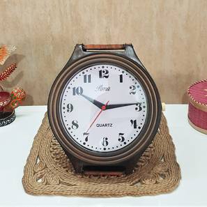 Wall Clocks Design Brown Solid Wood Abstract Analog Wall Clock