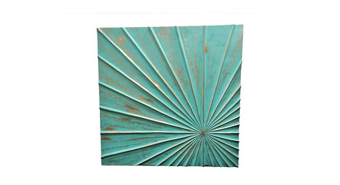 Wooden 3D Handmade Mint Green Colour Square Wall Art with Line Pattern (Mint) by Urban Ladder - Front View Design 1 - 821490