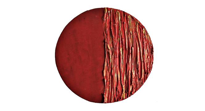 Wooden 3D Handmade Round Wall Art in Red with Textured effect (Red & Golden) by Urban Ladder - Front View Design 1 - 821538