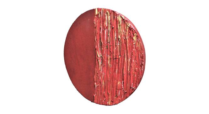 Wooden 3D Handmade Round Wall Art in Red with Textured effect (Red & Golden) by Urban Ladder - Design 1 Side View - 821554