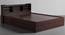 Bed ES | Engineered Wood King Size Bed with Box Storage (Chestnut Dark) (King Bed Size, Chestnut Dark Finish) by Urban Ladder - Front View Design 1 - 822623