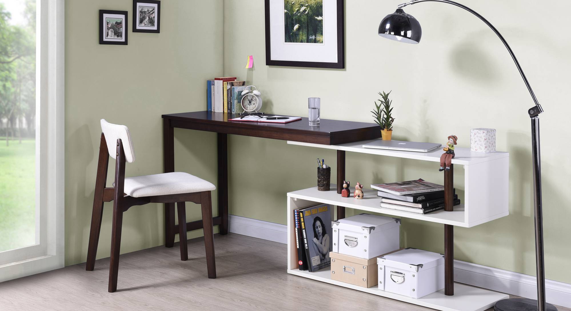 Tolstoy Solid Wood Study Table in Dark Walnut Finish Urban Ladder