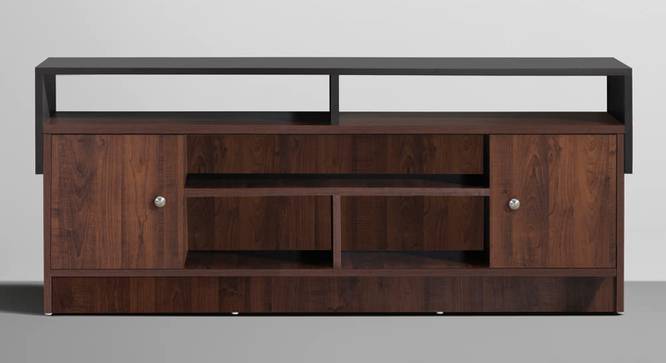 Drama - Engineered Wood TV Entertainment Unit (Upto 55" TV, 2 Door & 5 Shelves, Dark Walnut & Slate Grey Finish) (Dark Walnut & Slate Grey Finish) by Urban Ladder - Zoomed Image - 