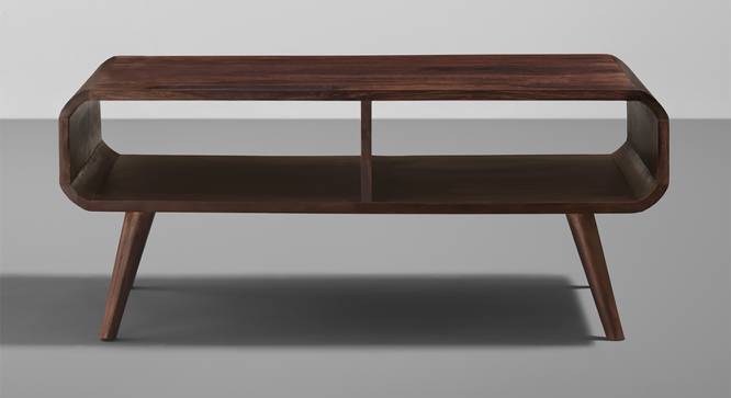 Peep - Solid Sheesham Wood Rectangular Coffee Table / Center Table with Storage (Provincial Teak Finish) (PROVINCIAL TEAK Finish) by Urban Ladder - Front View - 