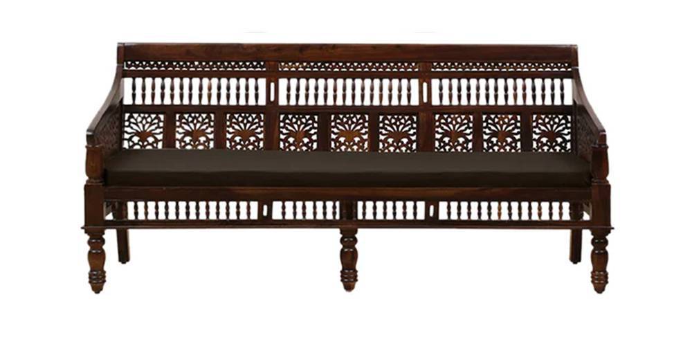 Nakshatra Wooden Sofa (Provincial Teak) (1-seater Custom Set - Sofas, None Standard Set - Sofas, Fabric Sofa Material, Regular Sofa Size, Regular Sofa Type, PROVINCIAL TEAK) by Urban Ladder - - 