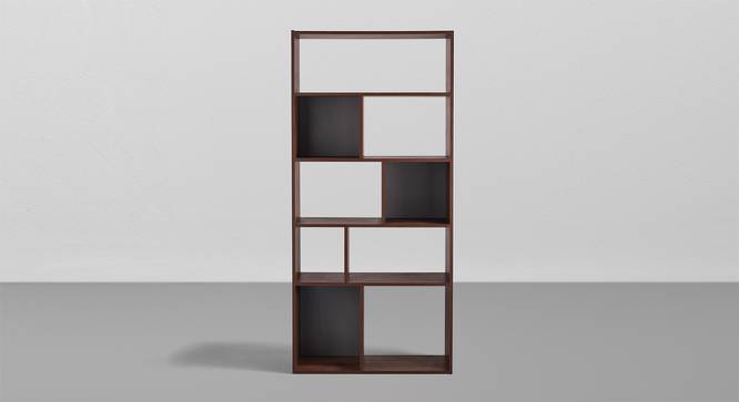 Jigsaw - Engineered Wood Book Shelf (5 Shelves, Dark Walnut & Slate Grey Finish, Set of 1) (Dark Walnut & Slate Grey Finish) by Urban Ladder - Side View - 
