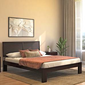 Beds Without Storage In New Delhi Design Terence Solid Wood King Size Bed in Mahogany Finish