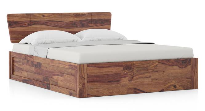 Marieta Storage Bed (Solid Wood) (Teak Finish, Queen Bed Size, Box Storage Type) by Urban Ladder - Front View - 