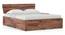 Marieta Storage Bed (Solid Wood) (Teak Finish, Queen Bed Size, Box Storage Type) by Urban Ladder - Front View - 