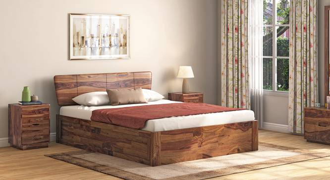Marieta Storage Bed (Solid Wood) (Teak Finish, King Bed Size, Box Storage Type) by Urban Ladder - Full View - 
