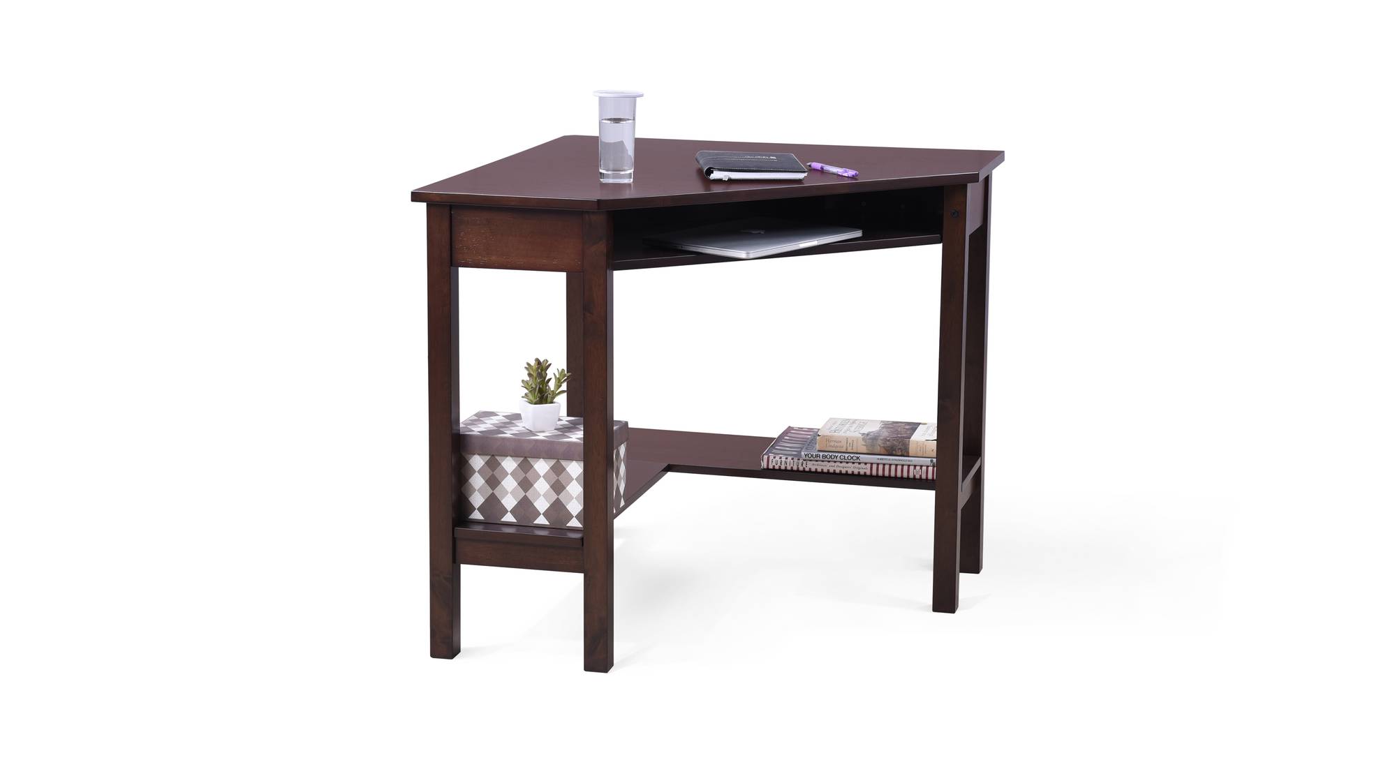 Collins Solid Wood Study Table in Dark Walnut Finish Urban Ladder