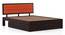 Florence Storage Bed (Solid Wood) (Mahogany Finish, King Bed Size, Lava, Drawer Storage Type) by Urban Ladder - Side View - 