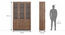Hubert 6 Door Kitchen Display Cabinet (Classic Walnut Finish) by Urban Ladder - Dimension - 823478