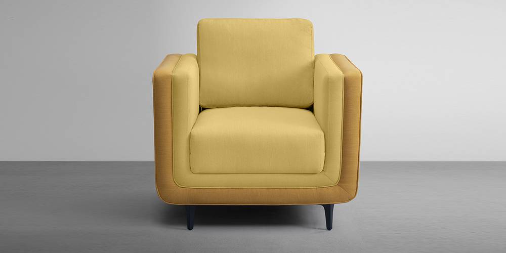 Mojo Fabric Sofa (Trippy Yellow) by Urban Ladder - - 