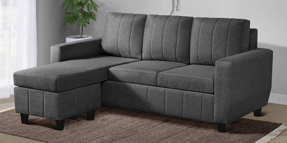 Bae Sectional Fabric Sofa (Stone Grey) by Urban Ladder - - 