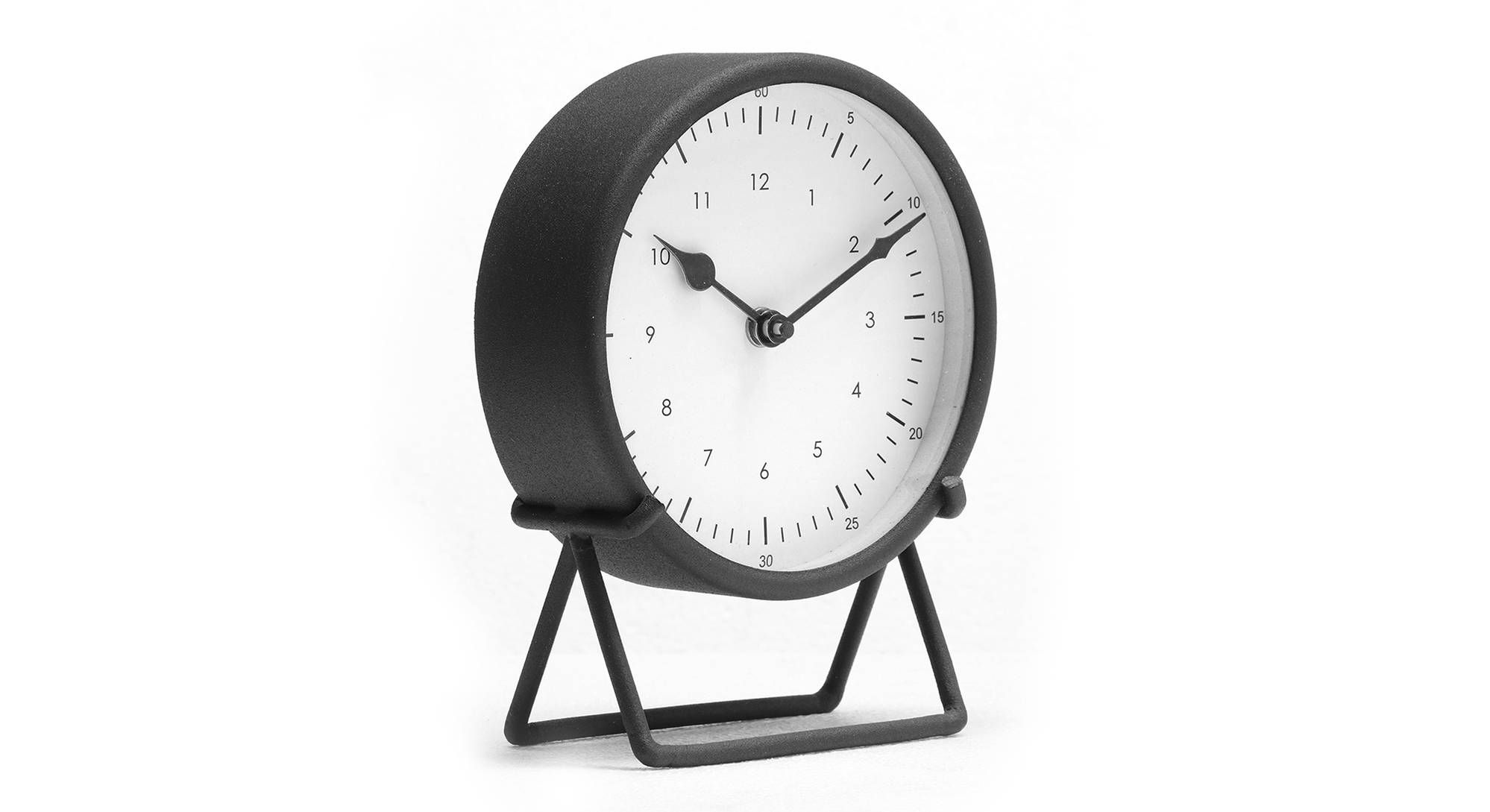 Black Metal Round Analog Wall Clock Urban Ladder
