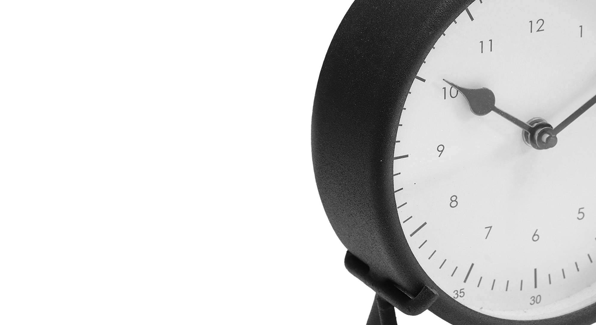 Black Metal Round Analog Wall Clock Urban Ladder