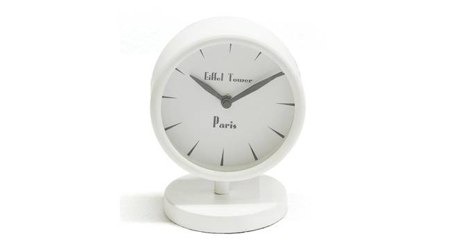 Charming White Table Clock By Cocovey Homes (White) by Urban Ladder - Front View Design 1 - 823883