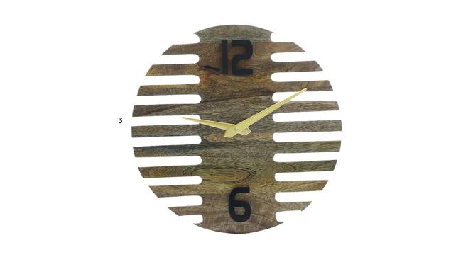 Brown Wooden Wall Clock By Cocovey Homes (Brown) by Urban Ladder - Front View Design 1 - 823891