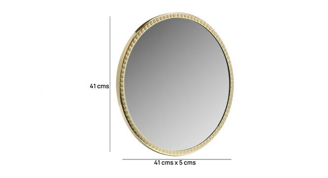 Decorative Gold Round Wall Mirror By Cocovey Homes (Gold) by Urban Ladder - Design 1 Side View - 823936