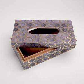 Cutlery Design Grey and Gold Tissue Box (Grey)