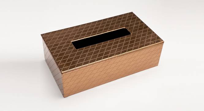 Abstract Faux Leather Tissue Box - Copper (Copper) by Urban Ladder - - 