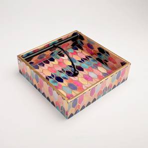 Cutlery Design Square Napkin Holder - Bloom (Multicolor)