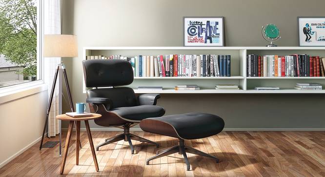 1956 Lounge & Ottoman Replica (Black) by Urban Ladder - Full View Design 1 - 82598