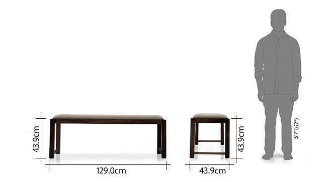 Oribi upholstered dining bench mahogony wheat brown 8