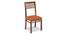 Zella Dining Chair Set of 2 (Finish: Mahogany, Fabric: Wheat Brown) (Teak Finish, Burnt Orange) by Urban Ladder - Front View - 