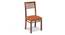 Zella Dining Chair Set of 2 (Finish: Mahogany, Fabric: Wheat Brown) (Teak Finish, Burnt Orange) by Urban Ladder - Front View - 