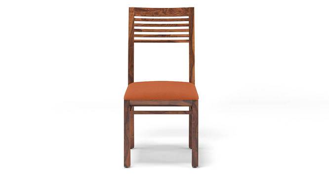 Zella Dining Chair Set of 2 (Finish: Mahogany, Fabric: Wheat Brown) (Teak Finish, Burnt Orange) by Urban Ladder - Close View - 