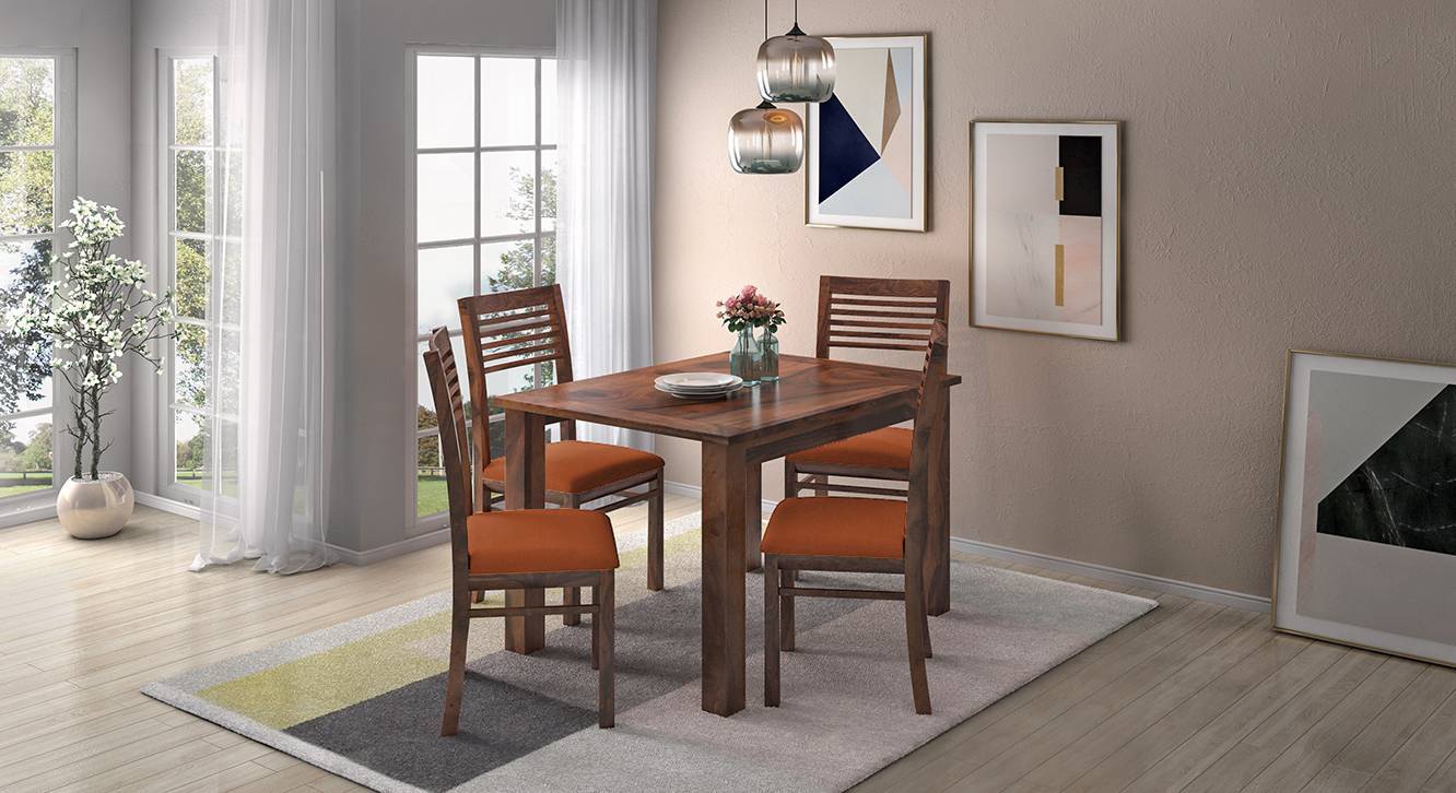 Zella Solid Wood Dining Chair set of in Mahogany Finish Urban Ladder