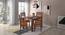 Zella Dining Chair Set of 2 (Finish: Mahogany, Fabric: Wheat Brown) (Teak Finish, Burnt Orange) by Urban Ladder - Close View - 