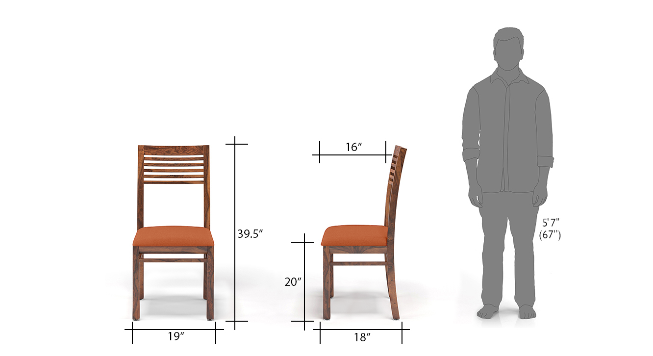 Zella Solid Wood Dining Chair set of in Mahogany Finish Urban Ladder