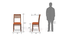 Zella Dining Chair Set of 2 (Finish: Mahogany, Fabric: Wheat Brown) (Teak Finish, Burnt Orange) by Urban Ladder - Dimension - 