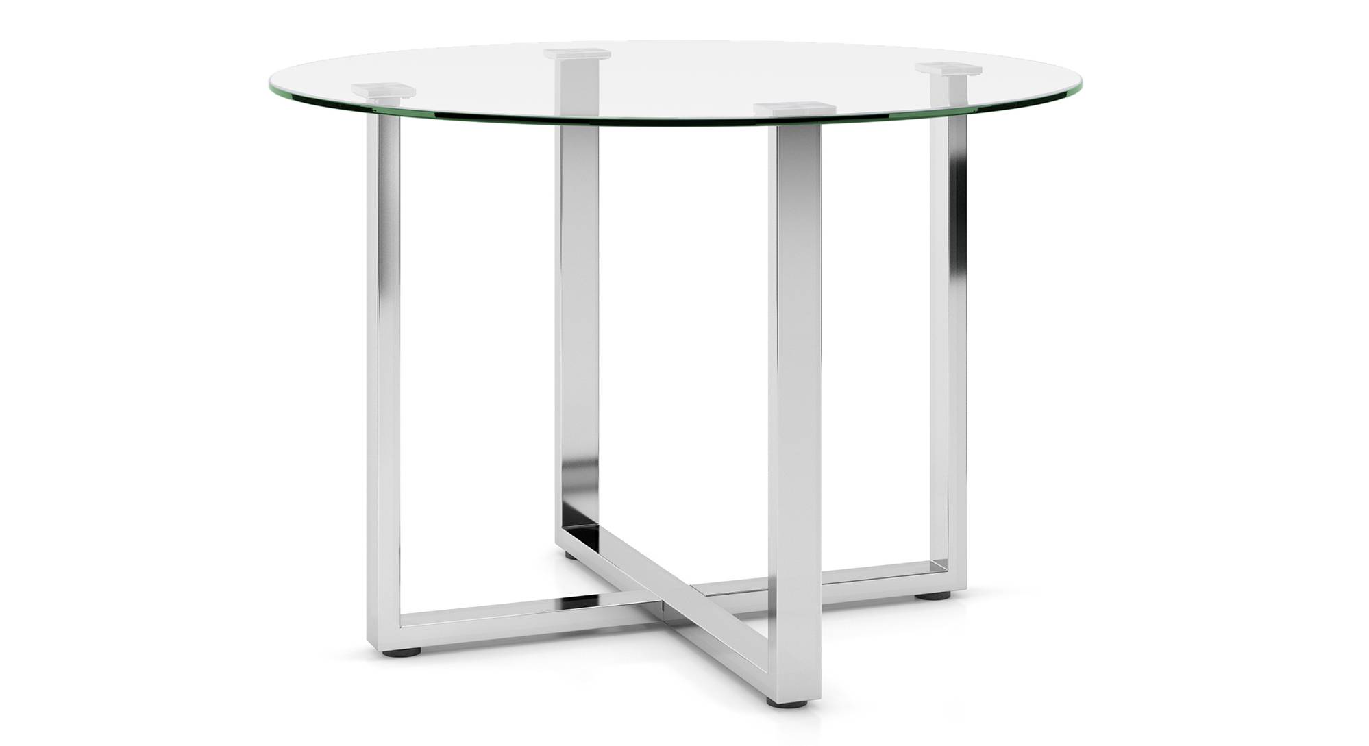 Sanchez 4 Seater Glass Top Round Table With Set of 4 Ingrid Dining