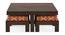Kivaha 4-Seater Coffee Table Set (Walnut Finish, Morocco Lattice Rust) by Urban Ladder - Storage Image - 826755