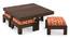 Kivaha 4-Seater Coffee Table Set (Walnut Finish, Morocco Lattice Rust) by Urban Ladder - Zoomed Image - 826757