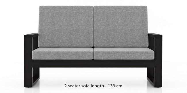 Eileen Wooden Sofa (Cloud Burst Grey) (Grey, 2-seater Custom Set - Sofas, None Standard Set - Sofas, Regular Sofa Size, Regular Sofa Type, Solid_Wood Sofa Material)