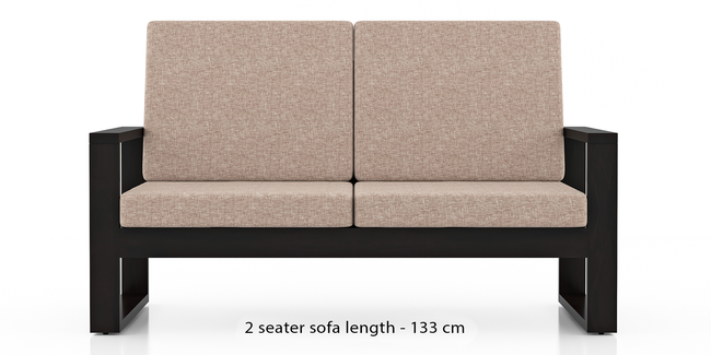 Eileen Wooden Sofa (Nougat Brown) (Brown, 2-seater Custom Set - Sofas, None Standard Set - Sofas, Regular Sofa Size, Regular Sofa Type, Solid_Wood Sofa Material)