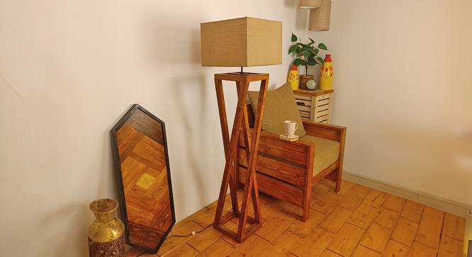 Remy Beige Jute Floor Lamp with Beige Jute Base (Brown) by Urban Ladder - Front View Design 1 - 827511