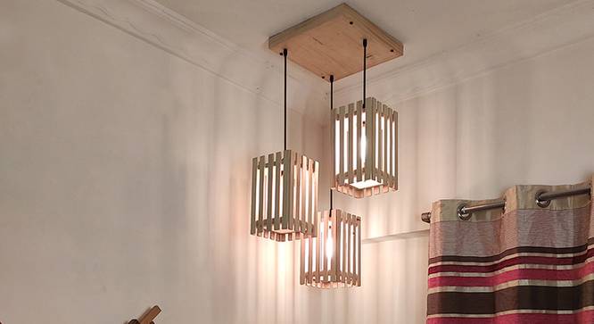 Elegant Beige Solid Wood Cluster   Hanging Light (Beige) by Urban Ladder - Front View Design 1 - 827668