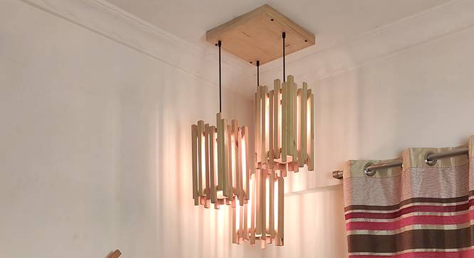 Palisade Beige Solid Wood Cluster Hanging Light (Beige) by Urban Ladder - Front View Design 1 - 827670